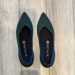 Rothy's Dark Green Pointed Flats. Size 9.